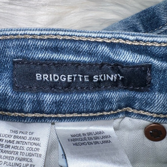 Lucky brand BRIDGETTE SKINNY Distressed/Ripped Denim Jeans Size 0/25. Light wash - Picture 8 of 10